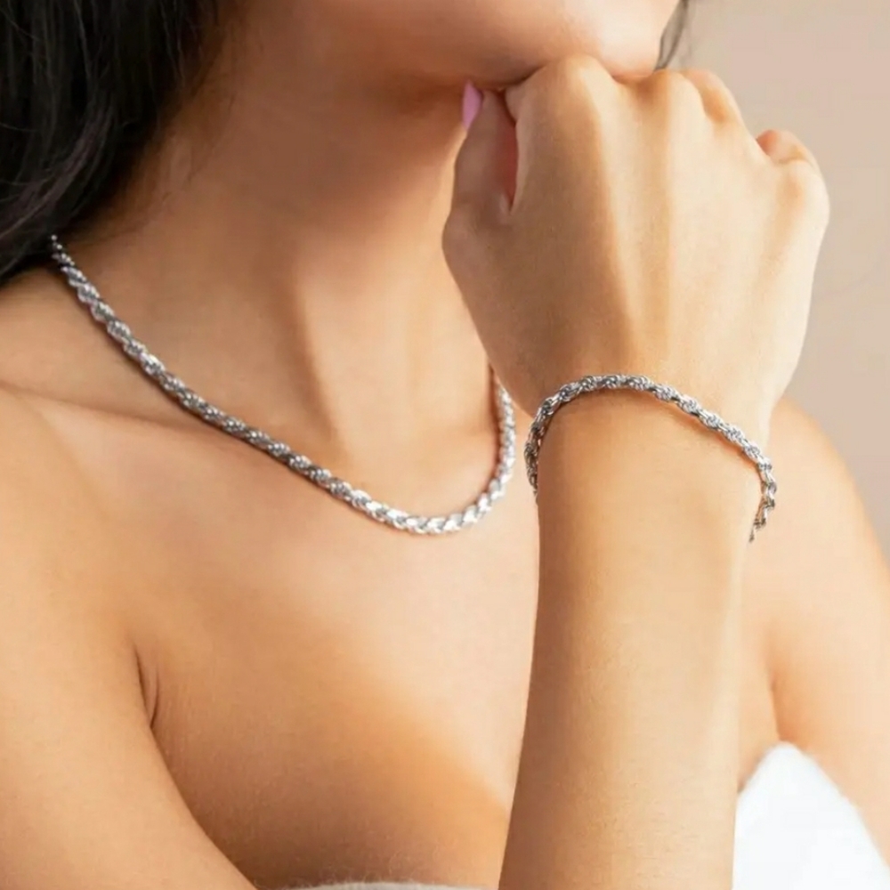 FINAL SALE Silver Rope Chain or  Bracelet